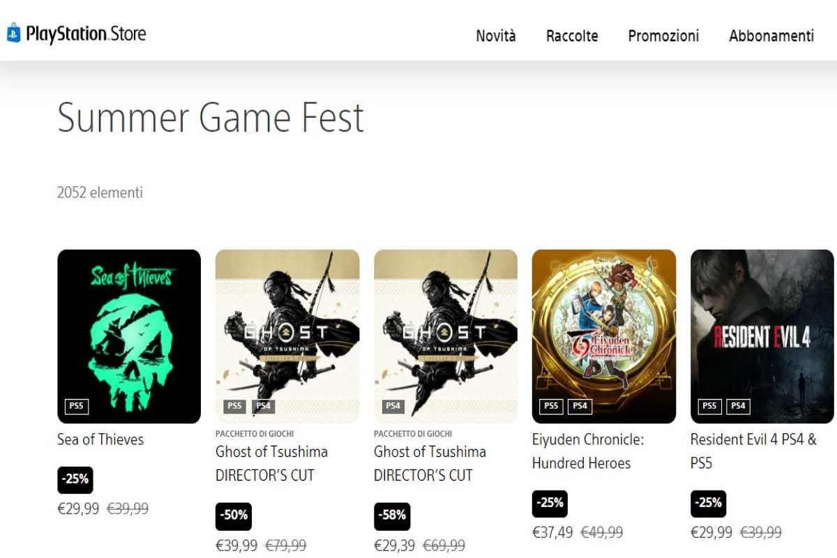 PlayStation Store, le offerte del Summer Game Fest