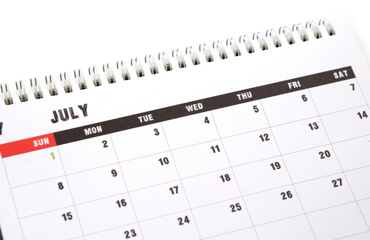 calendario luglio 